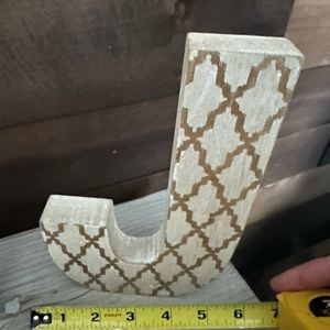 Letter J Initial Decor- Gold accent